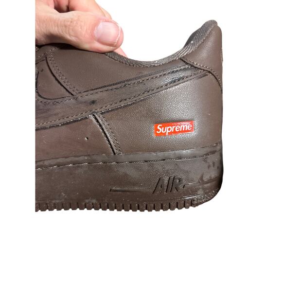 Nike x Supreme Air Force 1 Low Brown – Men’s Size 10.5 both laces - Picture 7 of 8